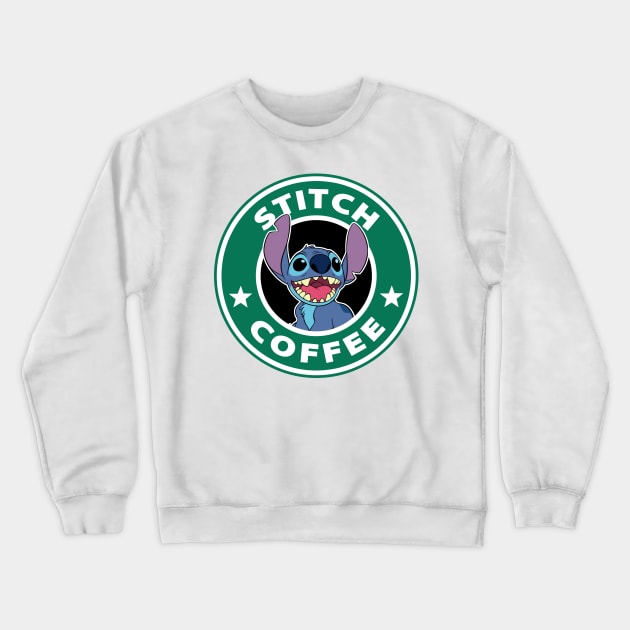 Stitch Coffee Crewneck Sweatshirt by TeeGrayWolf